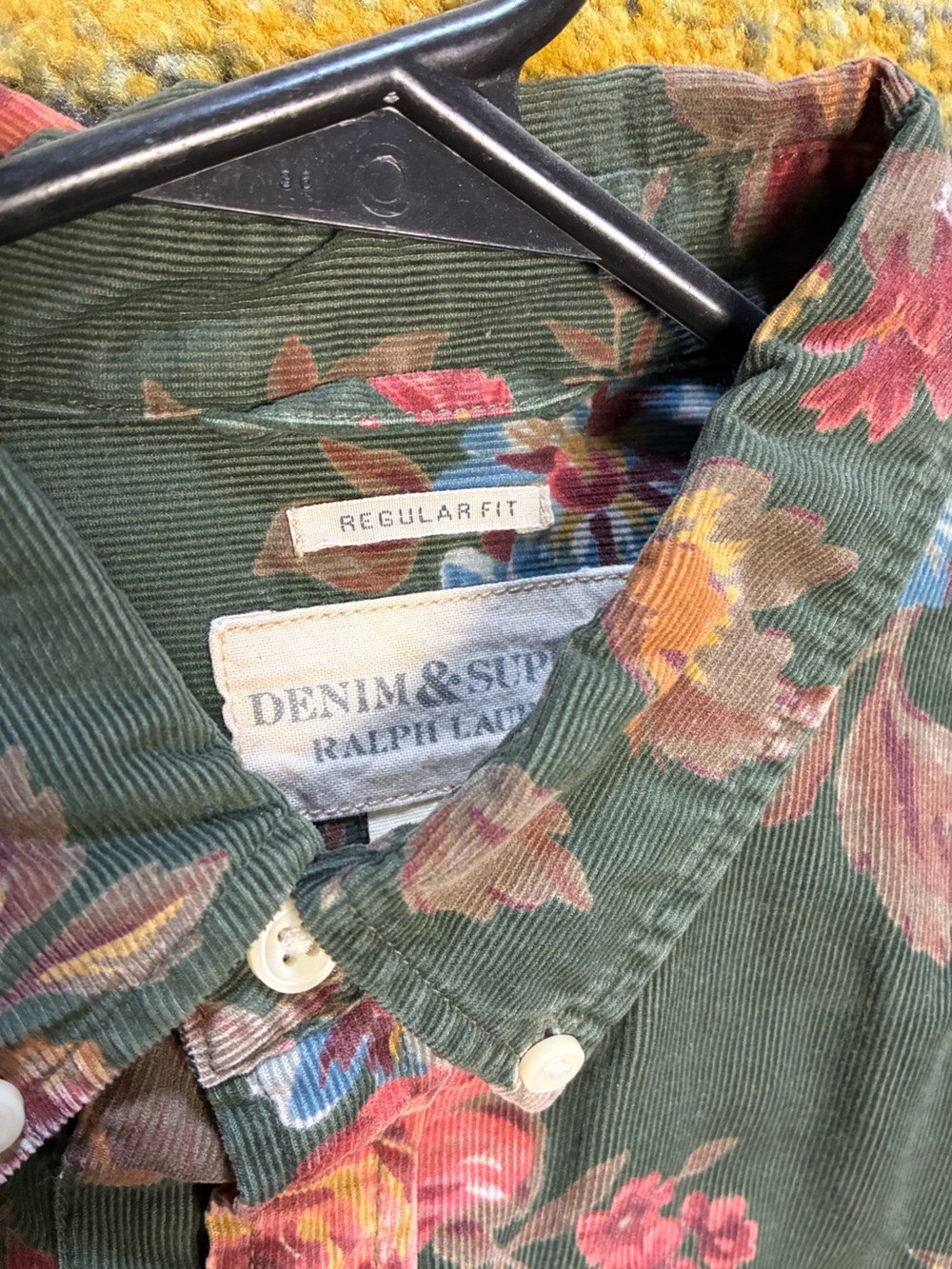 Ralph Lauren Denim Supply Green Corduroy Floral Button-Up - Picture 4 of 4